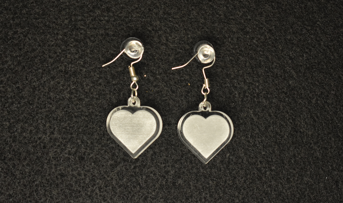 White Heart Earrings