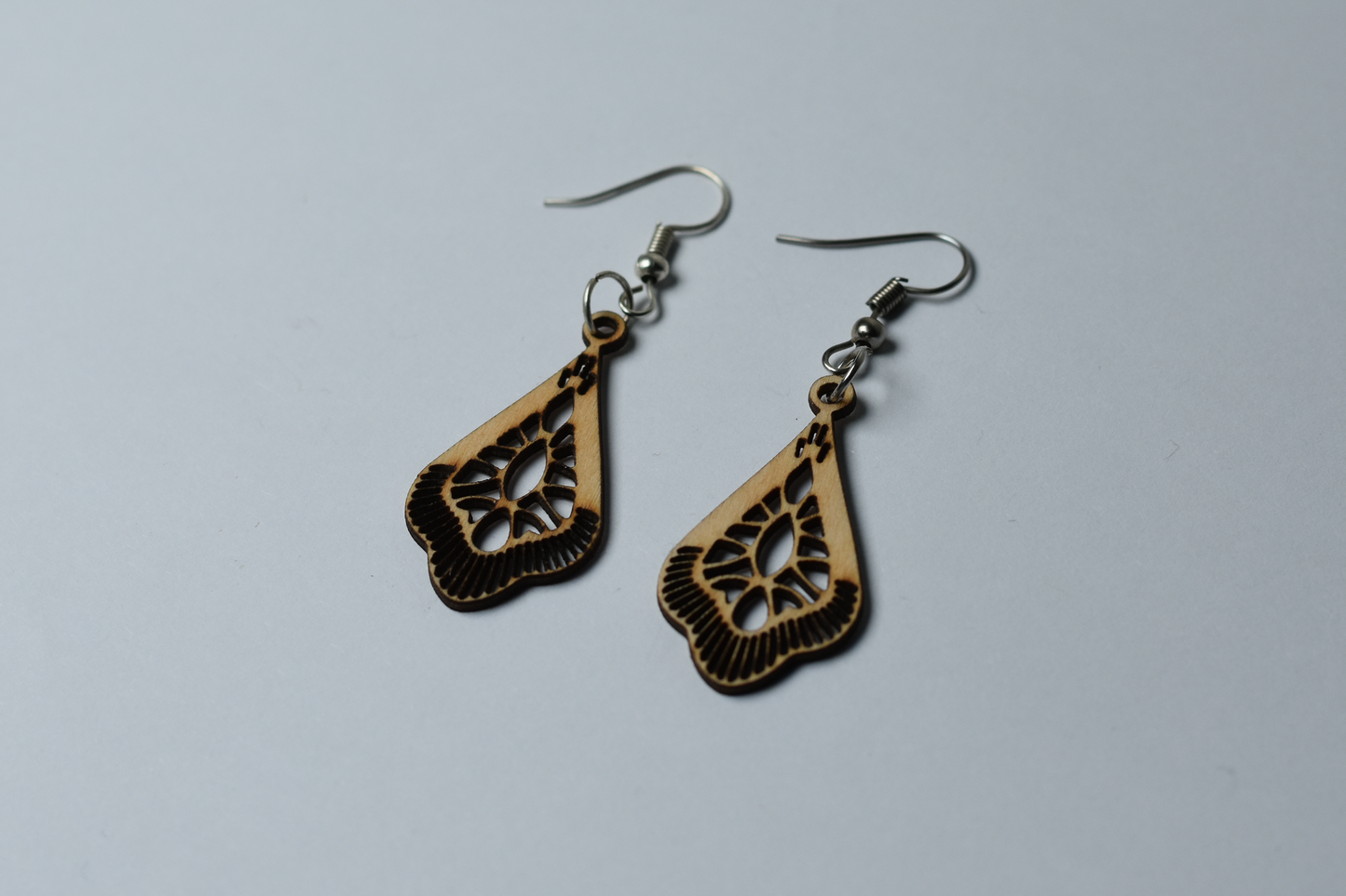 Wooden Bird Wing Earrings