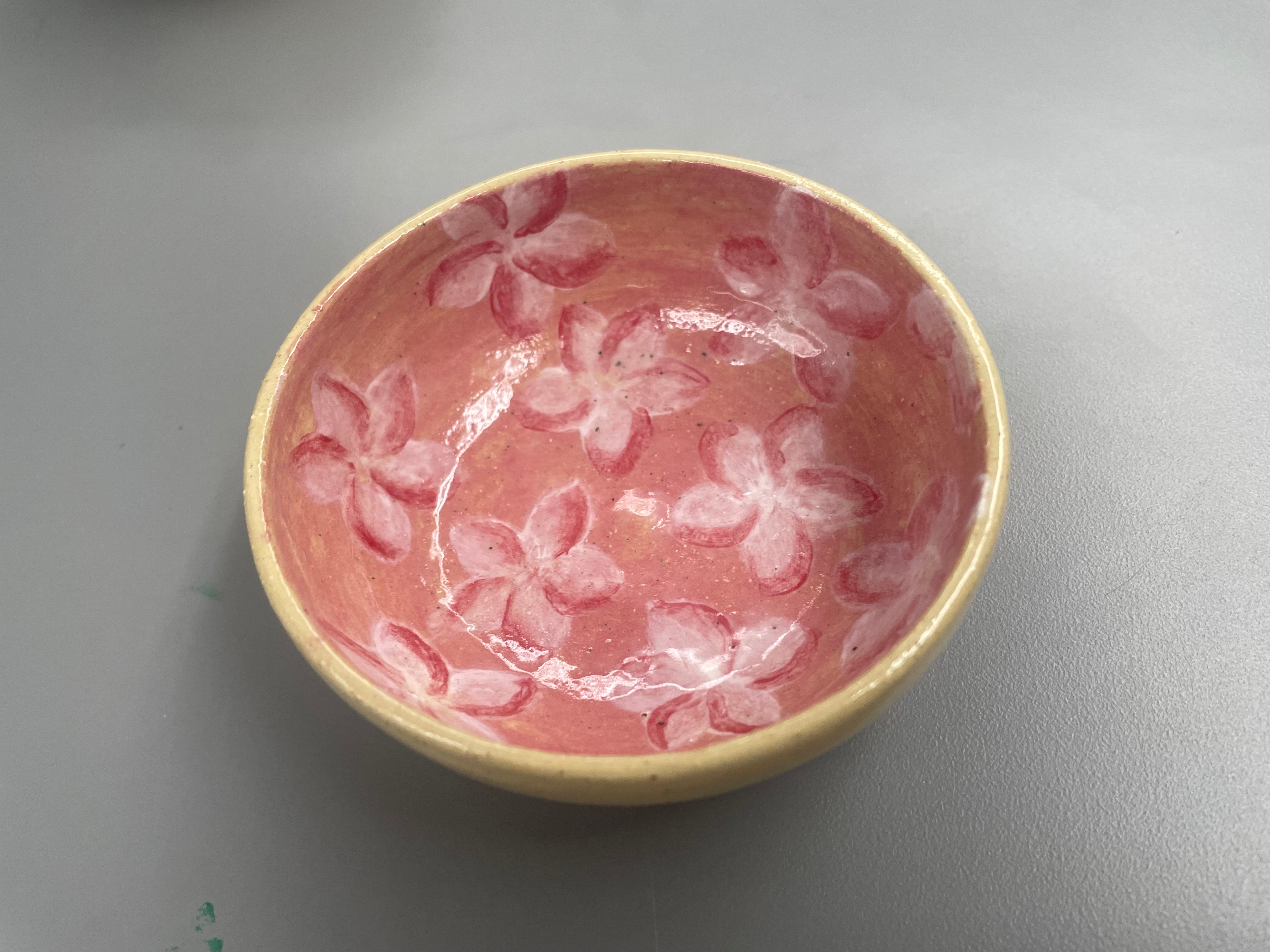 Small Flat Bowl- Flowers