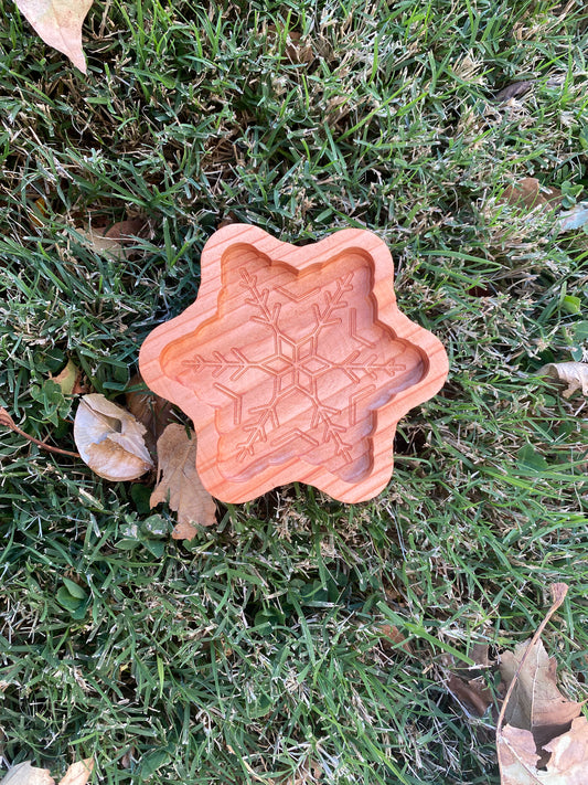 Wooden Snowflake Tray