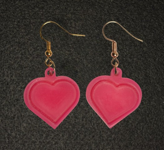 Acrylic Valentine Heart Earrings
