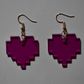 Pixelated Heart Earrings
