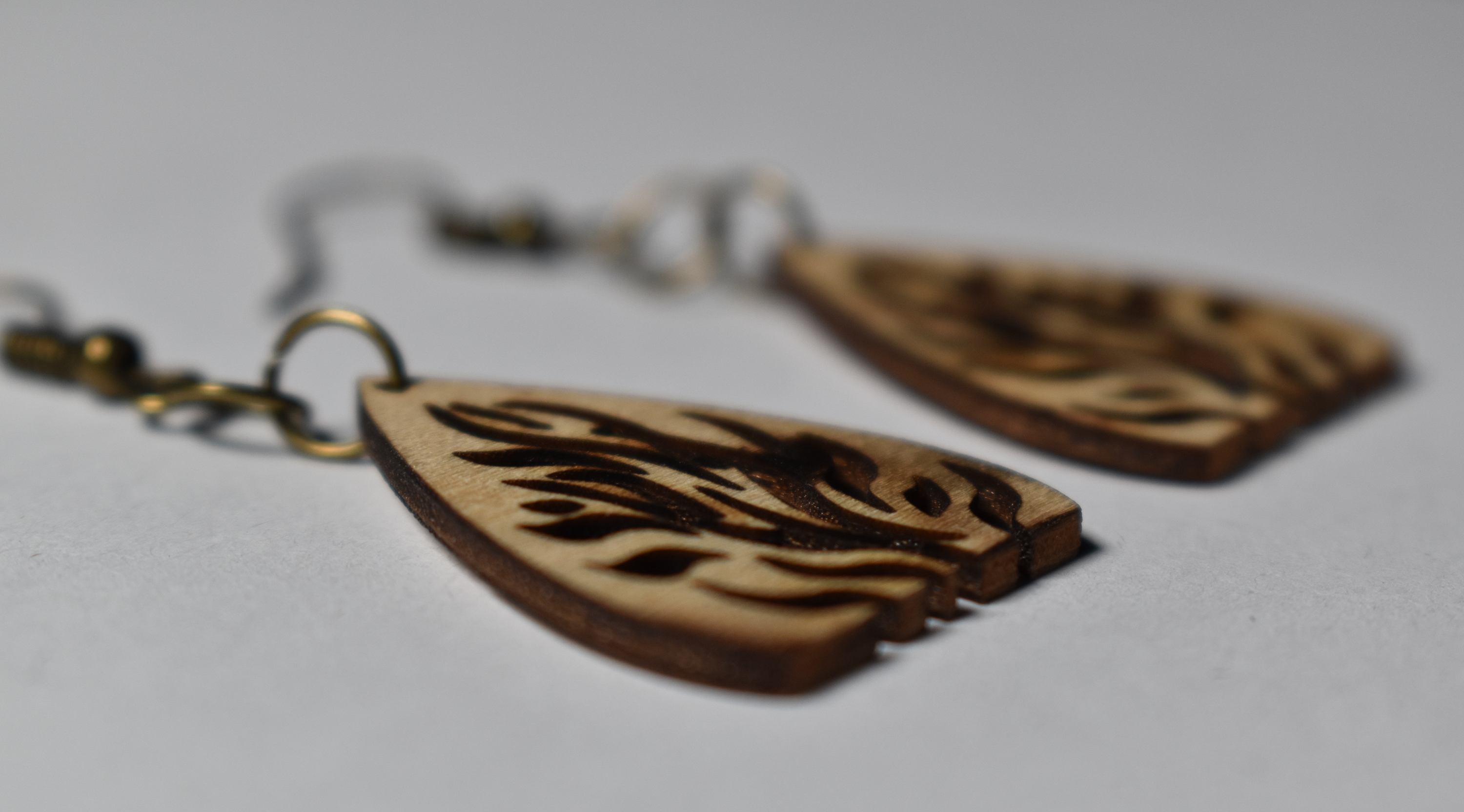 Wooden Fire Earrings