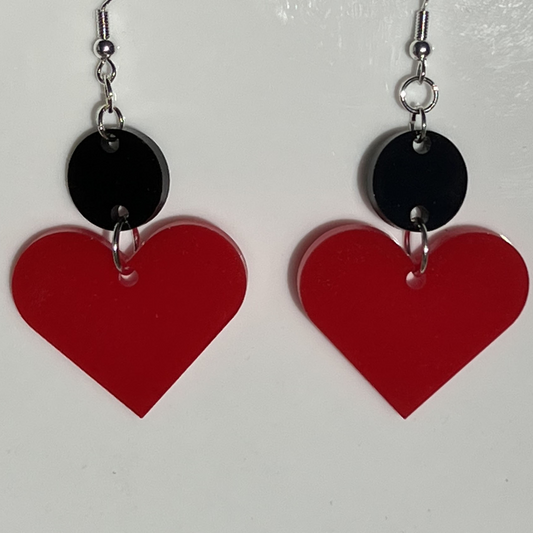 Circle With Heart Earrings
