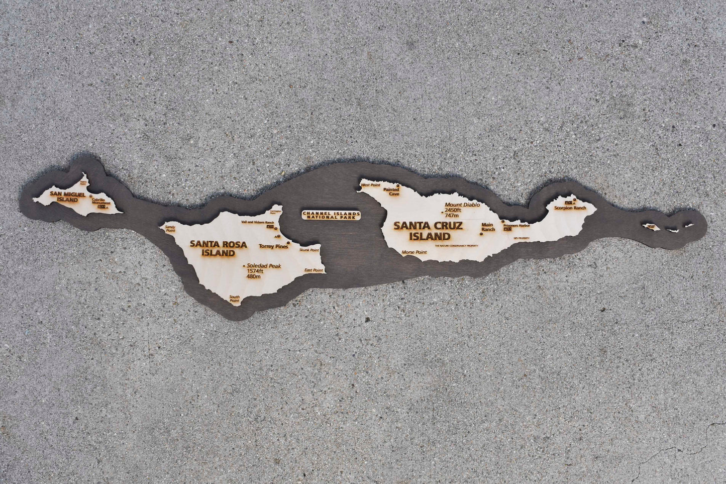 Channel Islands National Park Wood Cut Map