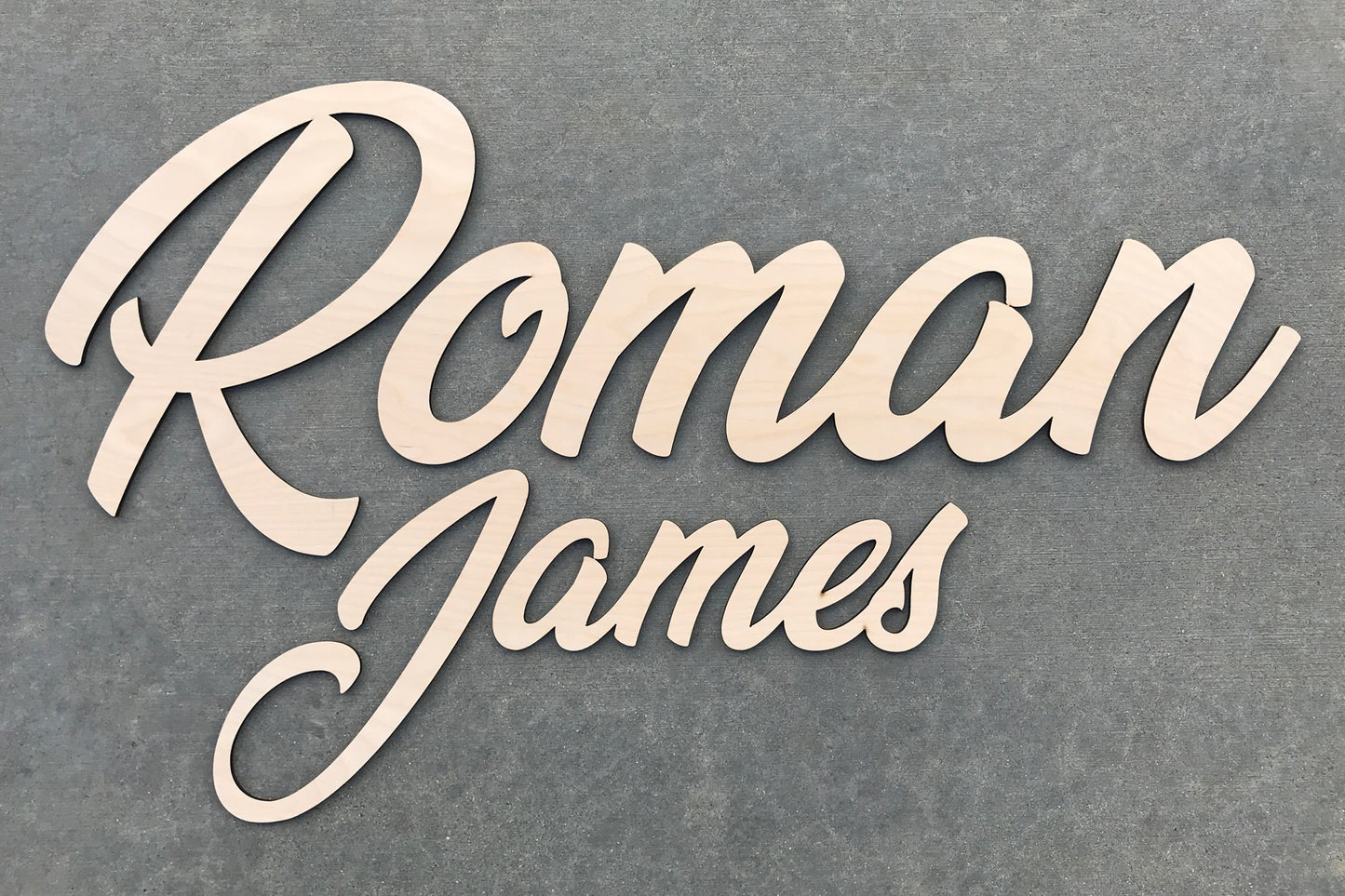 Laser Cut Name in a Script Font