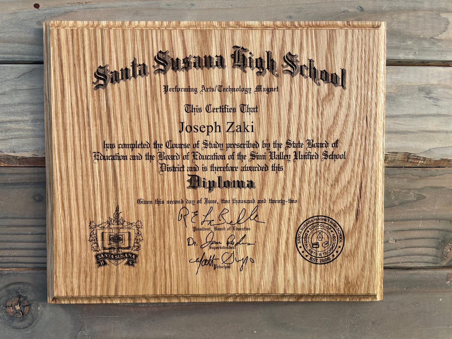 Engraved Diploma