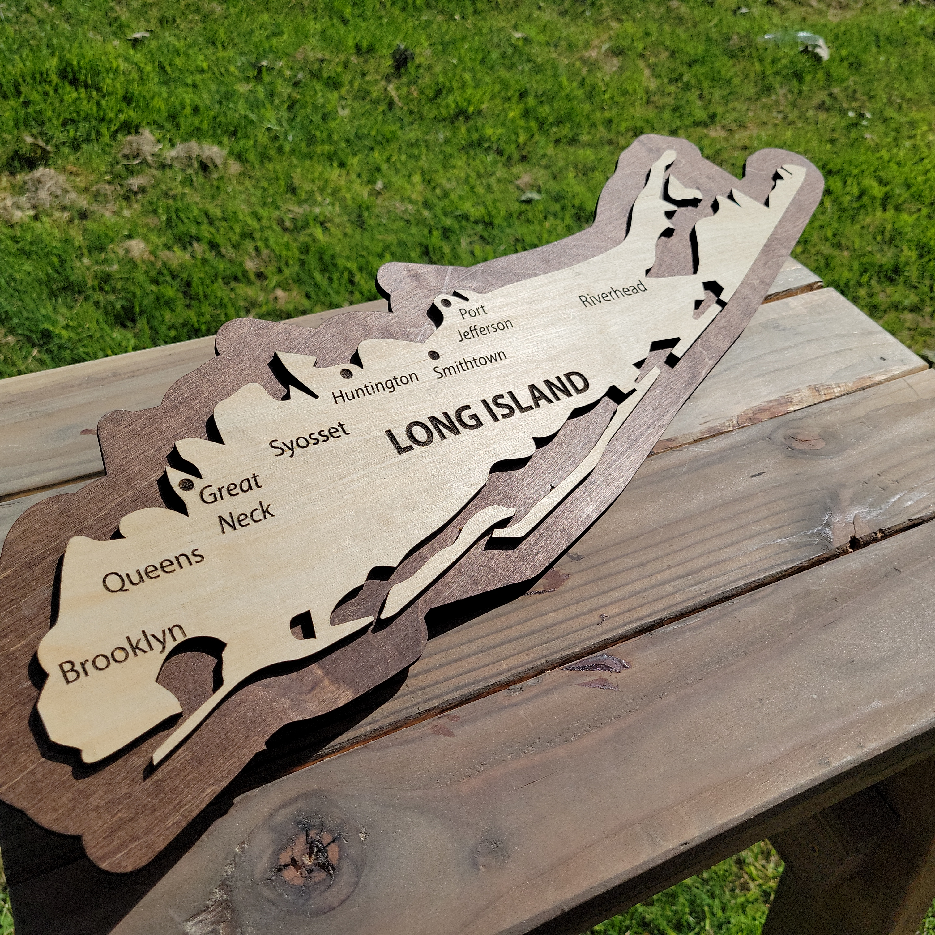 Long Island Laser Cut Map