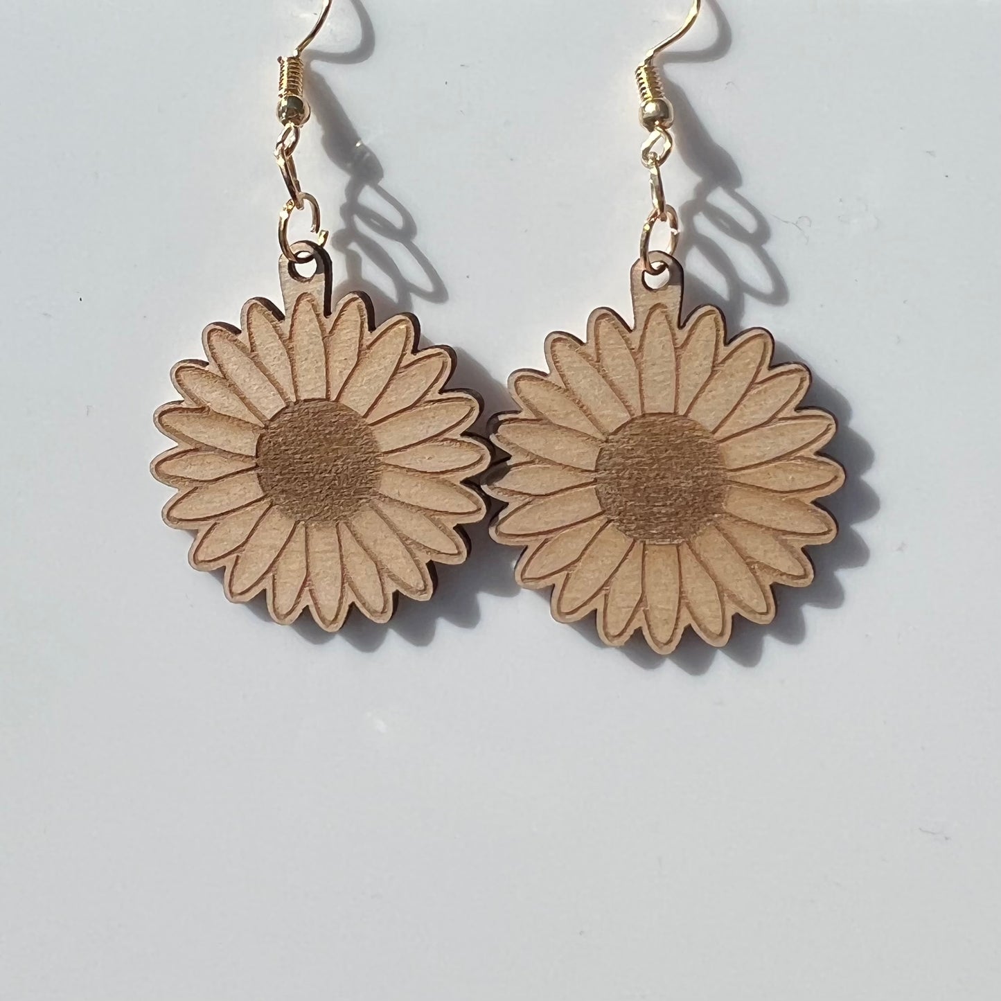 Wooden Flower Earings