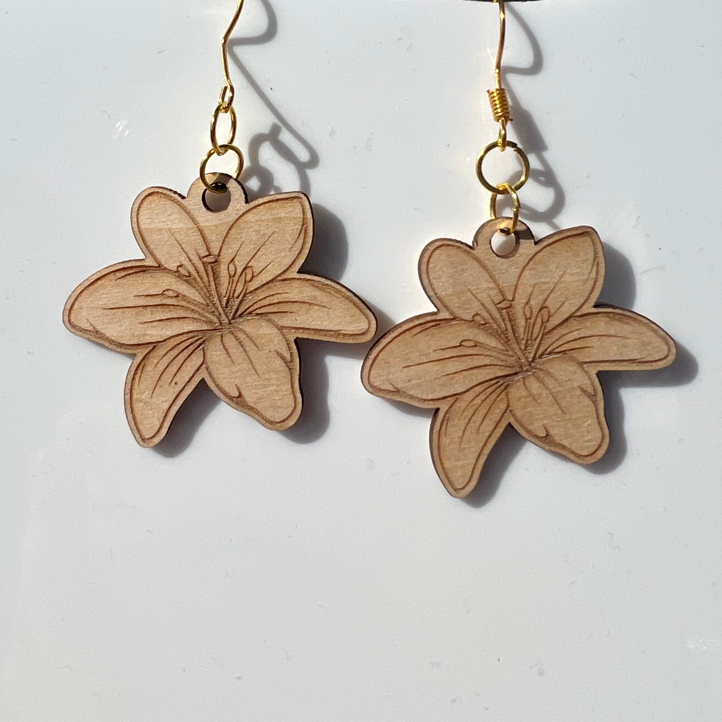 Wooden Flower Earings