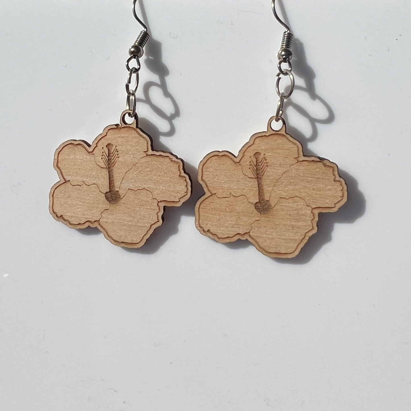 Wooden Flower Earings