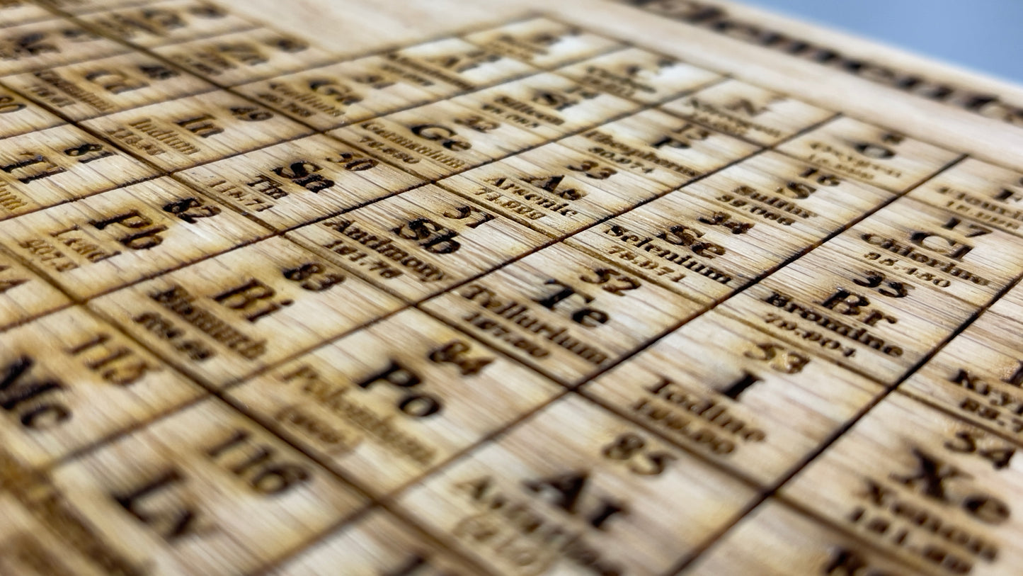 Laser Engraved Periodic Table of the Elements