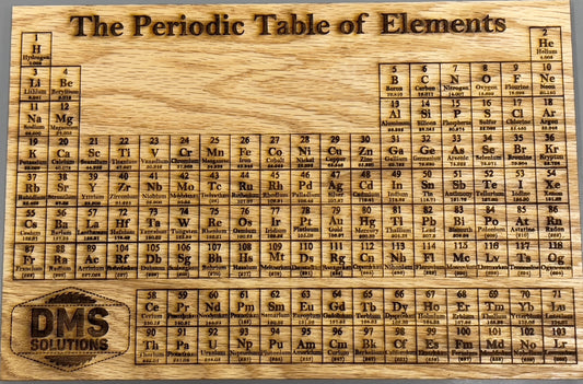 Laser Engraved Periodic Table of the Elements
