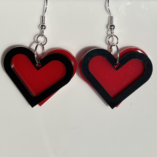 Background With Outline Heart Earrings