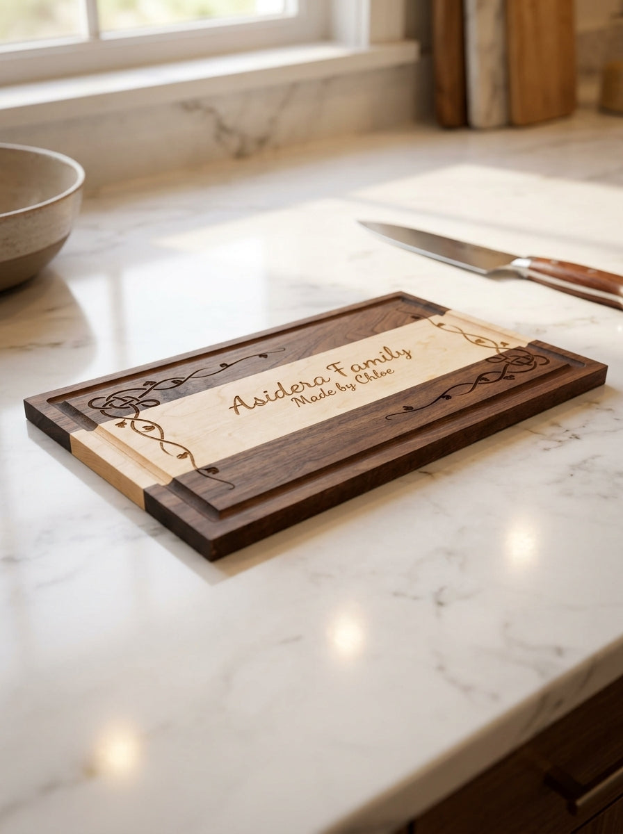 Striped + Engraved Cutting Board