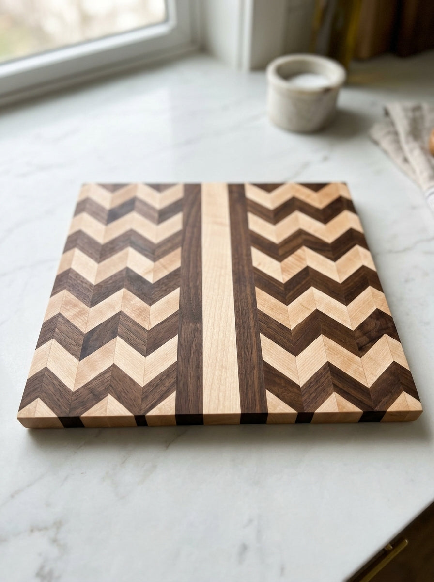 Zig-Zag + Striped Cutting Board